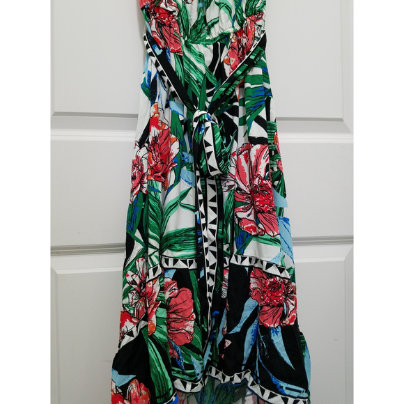 Flying Tomato Sz S Classy Boho Green Floral High Low Maxi Dress NEW without TAG - Picture 7 of 10